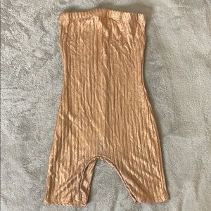 Rose gold shorts romper